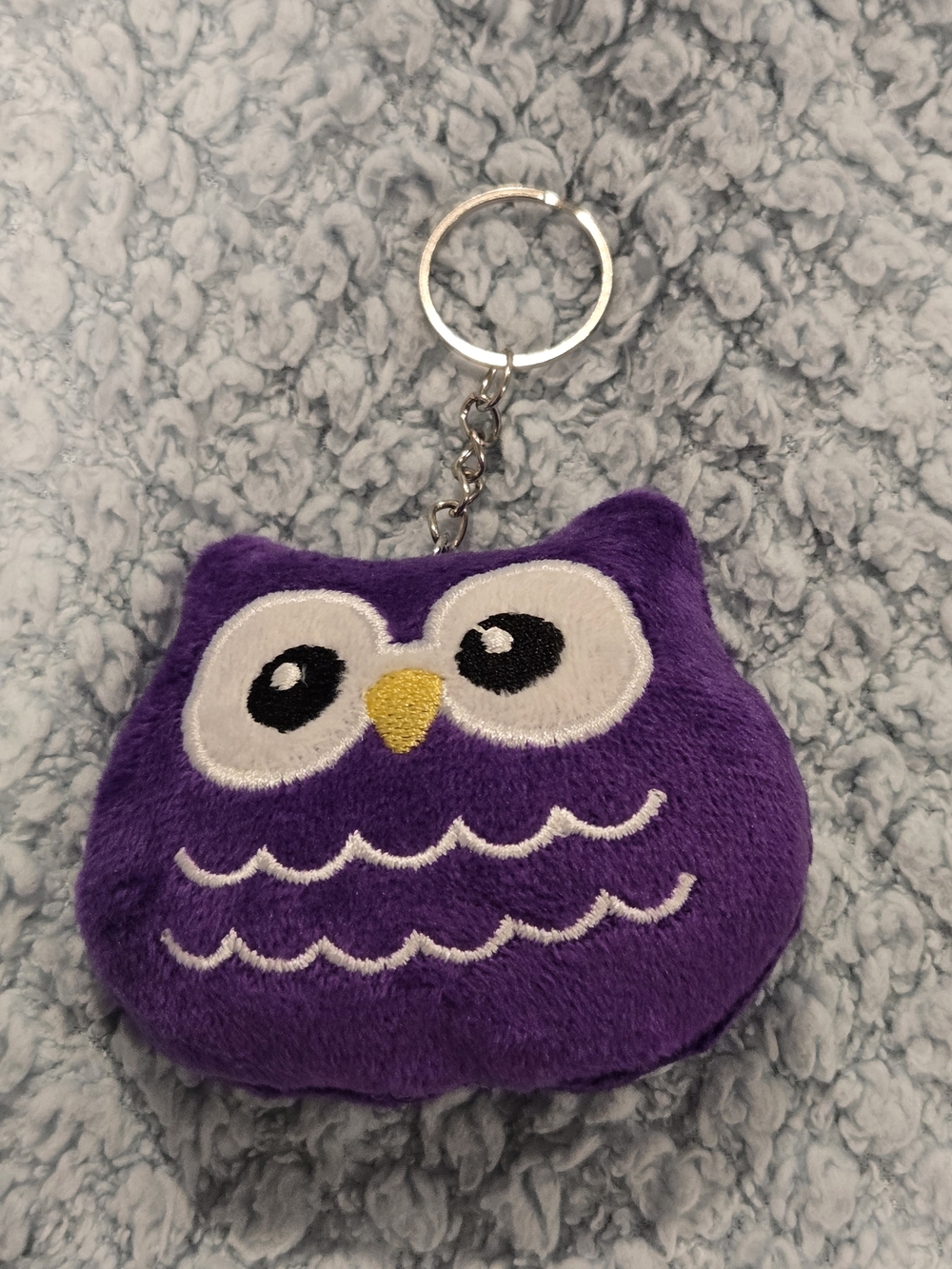 Plush Owl Keychain Bag Charm - Purple